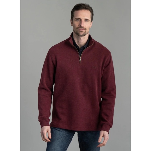 RODD & GUNN ALTON AVE 1/4 ZIP PULL ON SWEATER RIBBED MIDWEIGHT COTTON PREPPY 2XL - Picture 1 of 12